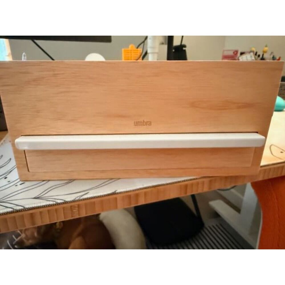 Umbra Stowit Jewelry Box — White & Natural Wood, Modern Storage Organizer